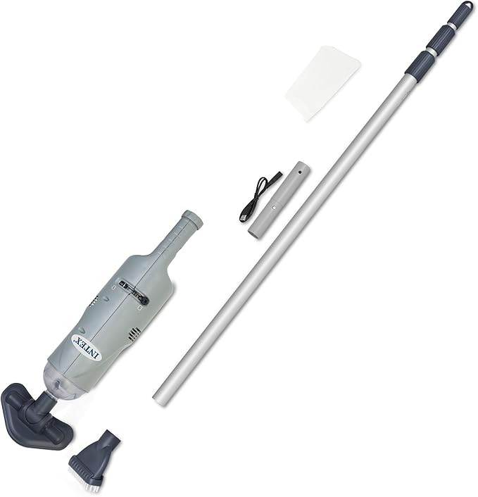 Intex Handheld Pool Vacuum Cleaner Rechargeable 94 Inch Telescoping Shaft and 2 Interchangeable B... | Amazon (US)