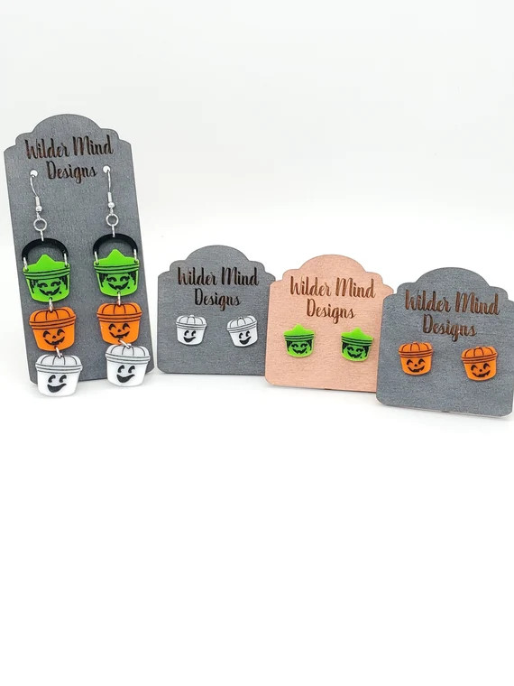 Halloween Bucket Halloween Earrings Halloween Jewelry | Etsy | Etsy (US)