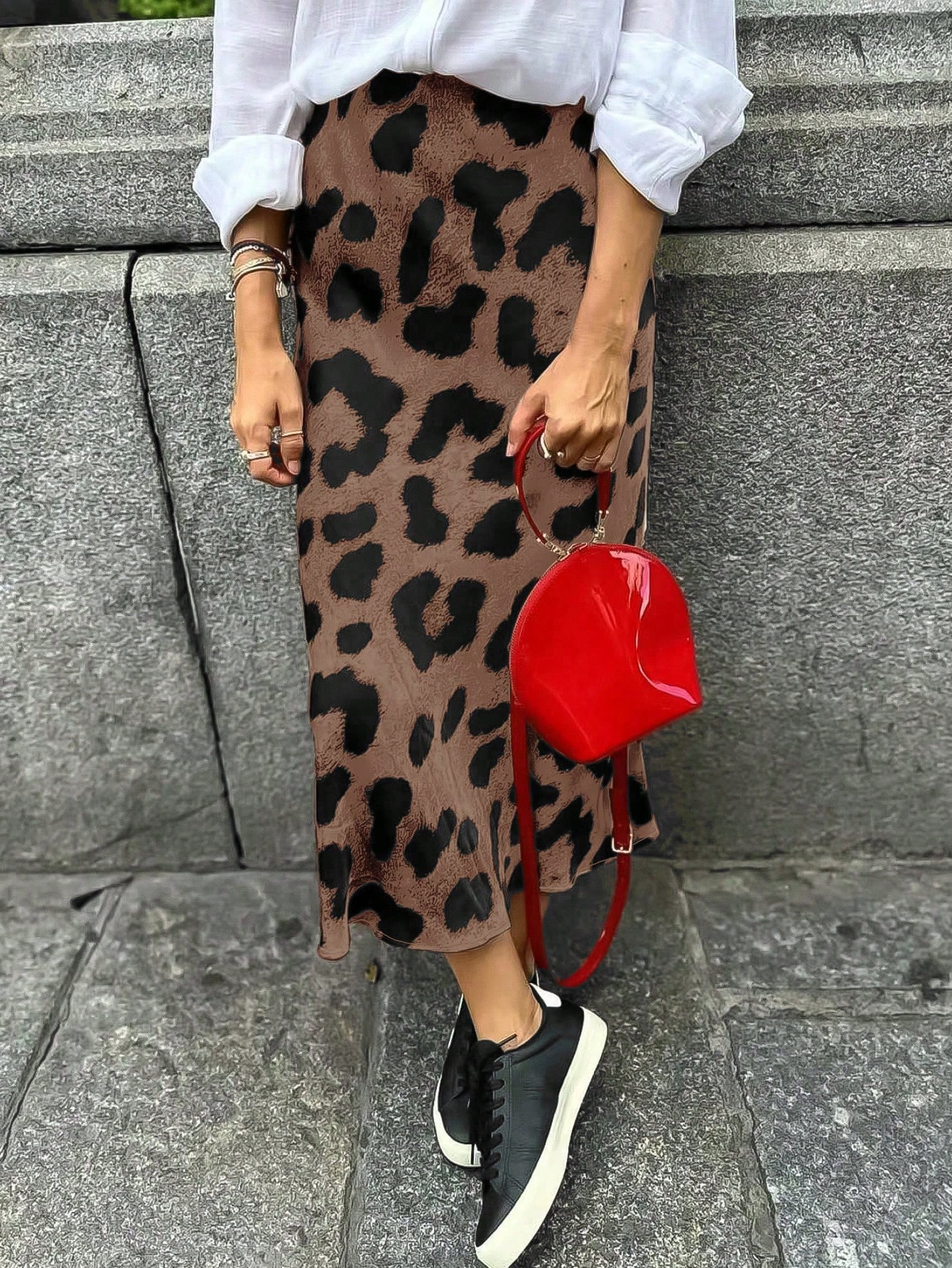 TrendsSHEIN Frenchy Leopard Print Straight Skirt For Summer | SHEIN
