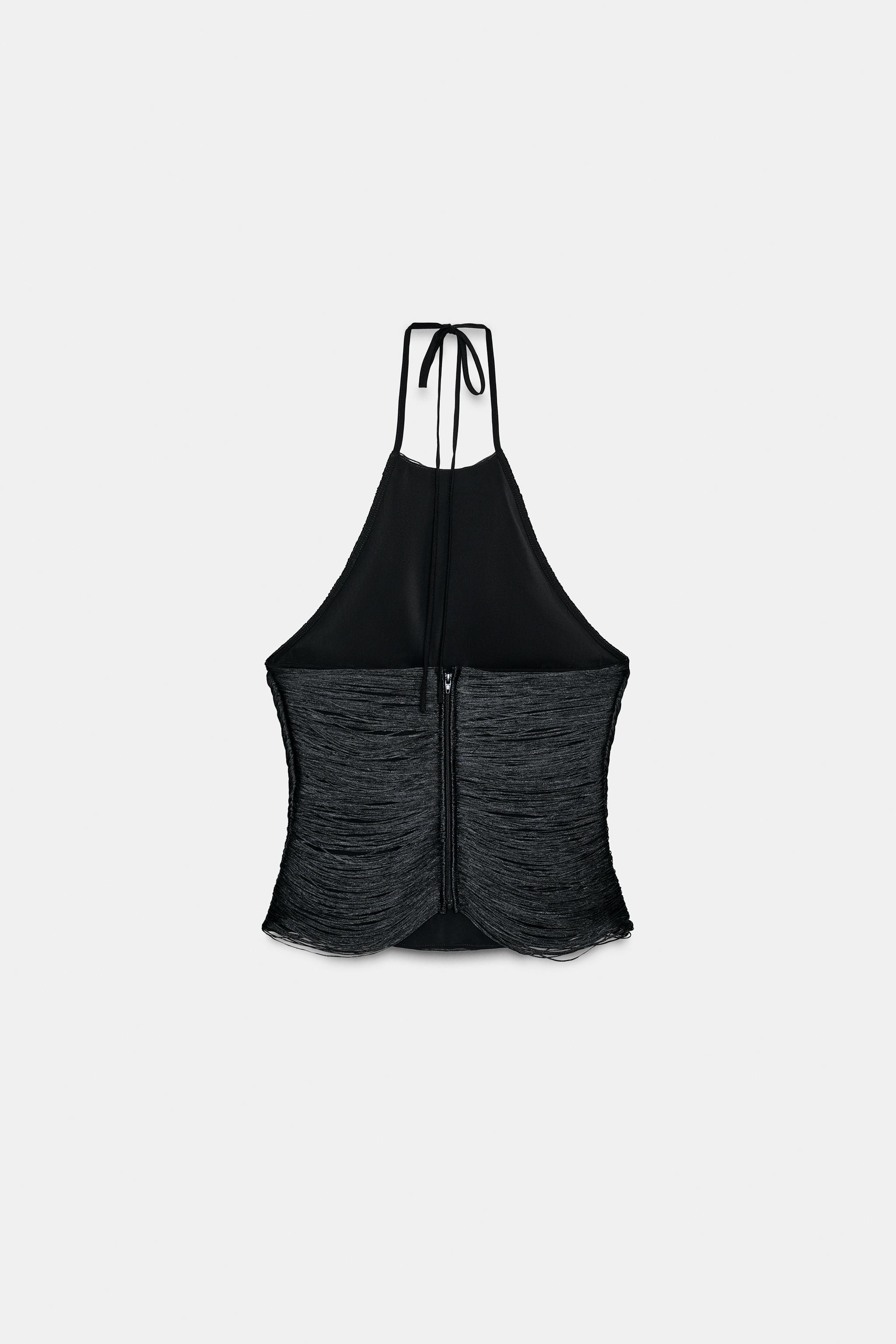 HALTER TOP WITH FRINGING | Zara UK