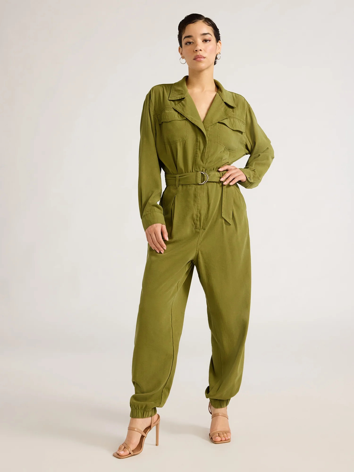 Sofia Jeans Women's and Women's Plus Size Utility Jumpsuit with Long Sleeves, 26" Inseam, Sizes X... | Walmart (US)