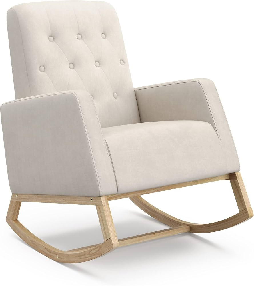 Storkcraft Northern Lights Premium Upholstered Nursery Rocking Chair (Ivory with Natural) – Sty... | Amazon (US)