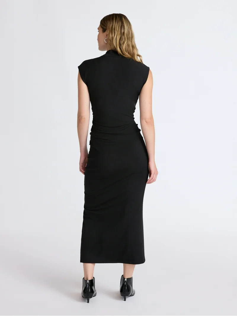 Scoop Women’s Jersey Knit Maxi Dress with Side Ruching, Sizes XS-XXL | Walmart (US)