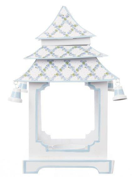 Large Hydrangea Trellis Pagoda Hurricane Candle Holder | The Well Appointed House, LLC