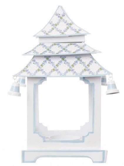 Large Hydrangea Trellis Pagoda Hurricane Candle Holder | The Well Appointed House, LLC