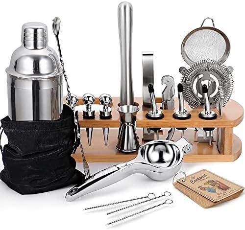 24-Piece Cocktail Shaker Bartender Kit with Stand, 24 oz Martini Shaker, Mixing Spoon, Muddler, M... | Amazon (US)