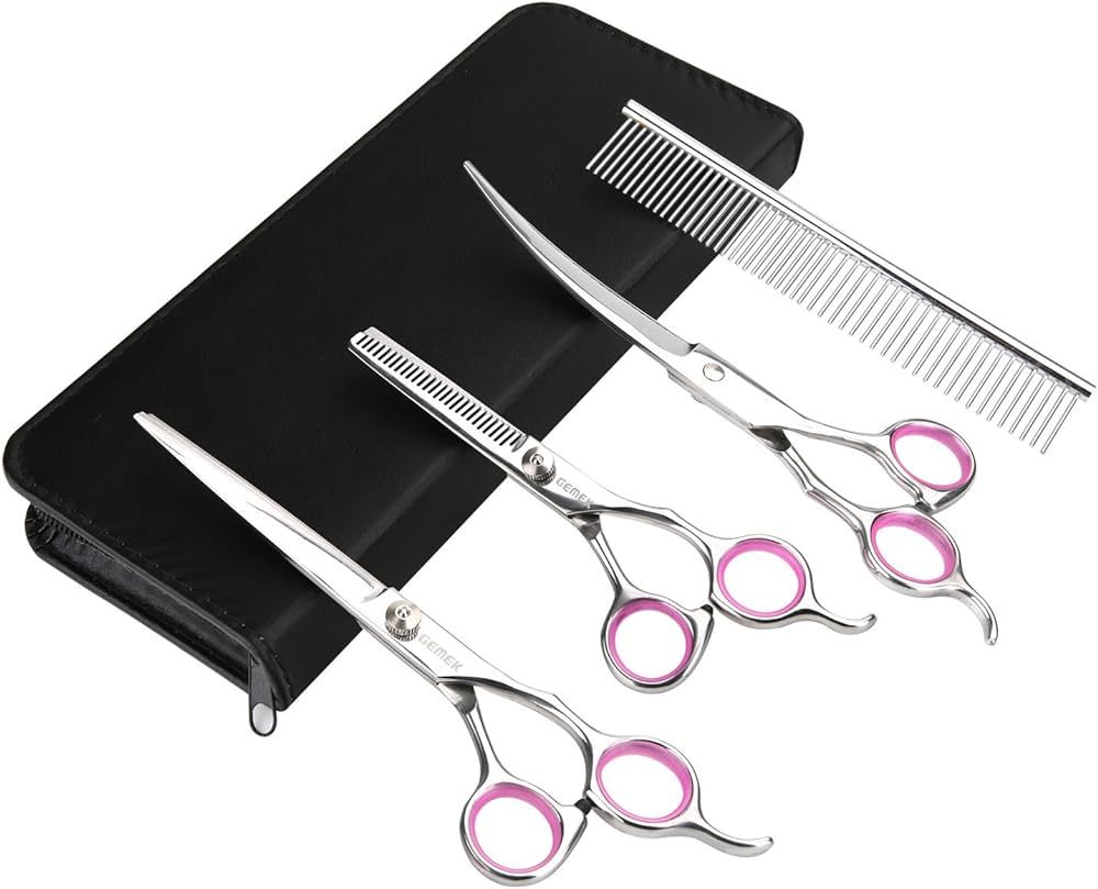 GEMEK Pet Grooming Scissors Set 4 Pieces Stainless Steel Pet Trimmer Kit Used for Dog Cat and Mor... | Amazon (CA)
