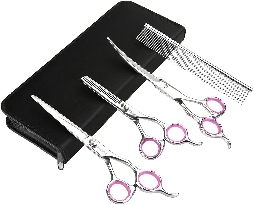 GEMEK Pet Grooming Scissors Set 4 Pieces Stainless Steel Pet Trimmer Kit Used for Dog Cat and Mor... | Amazon (CA)
