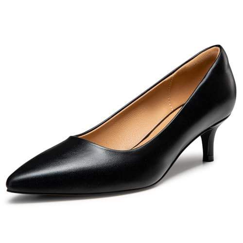 Heel The World Black Pumps, Black Kitten Heels for Women, Black Heels, Closed Toe Heels, Size 9.5 | Amazon (US)