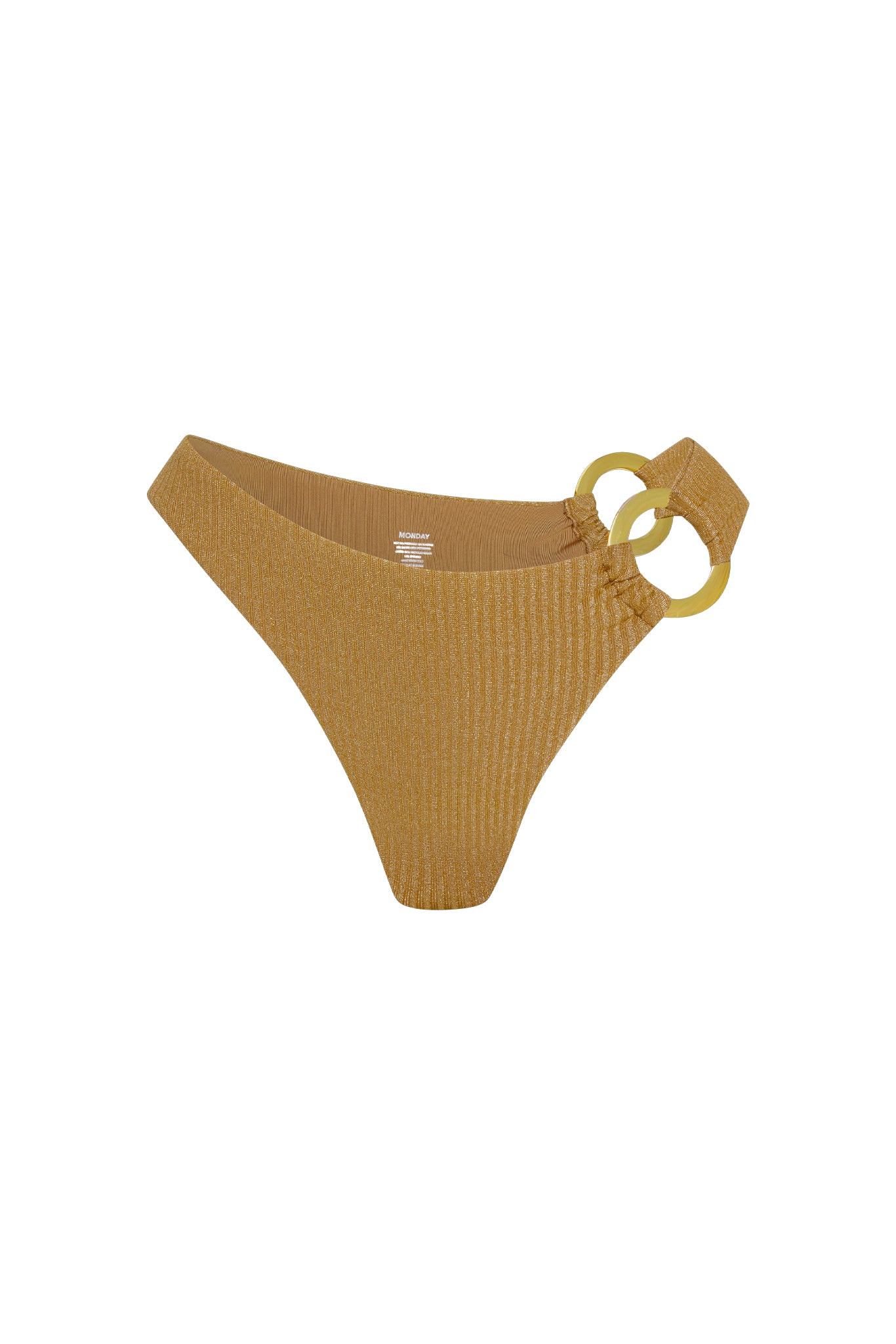 Bronte Bottom - Antique Gold Lurex Rib | Monday Swimwear