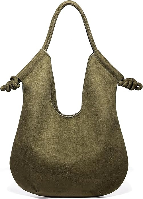 Large Suede Hobo Bags for Women Trendy Shoulder Bag Tote Satchel for Work Travel | Amazon (US)