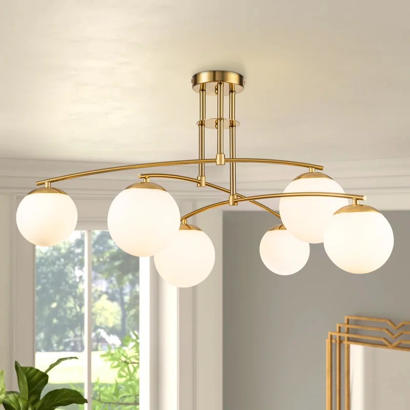 Macheala Glass Bubble Semi Flush Mount | Wayfair North America