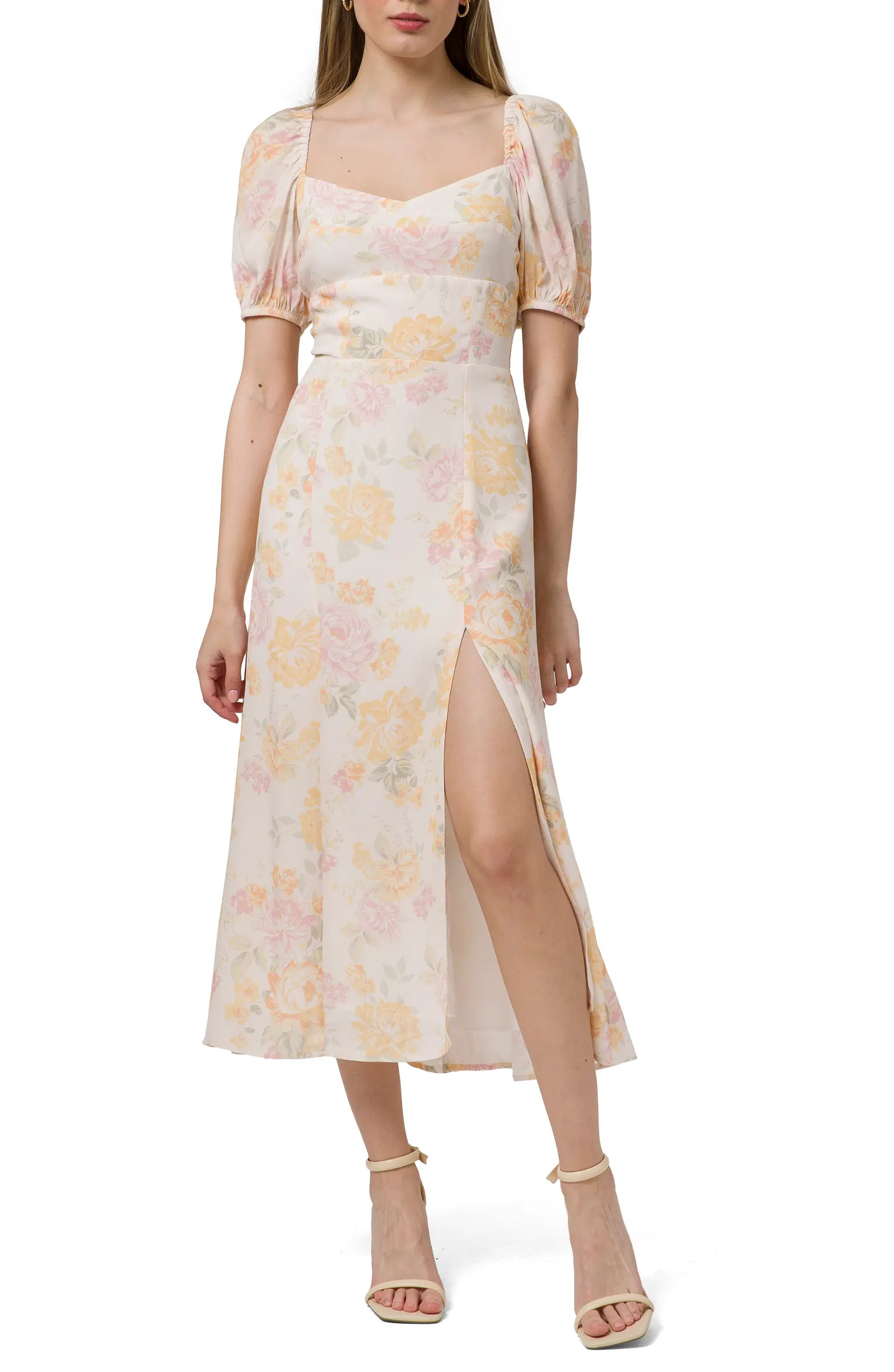 Floral Print Puff Sleeve Dress | Nordstrom