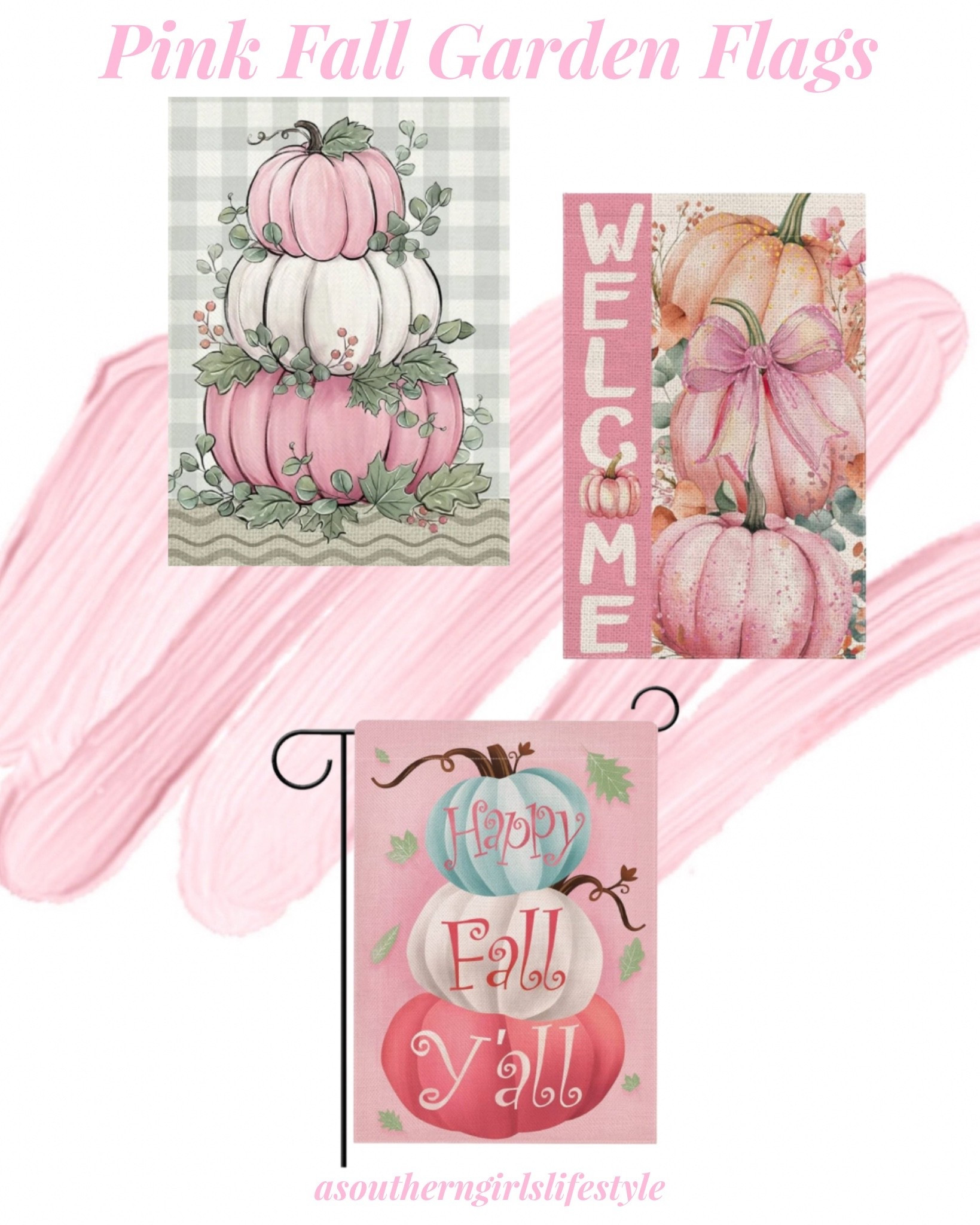 Pink Fall Pumpkin Garden Flags - these are making me want to redo my more traditional fall porch 

Fall Decor. It’s Fall Y’all. Fall Home


#LTKSeasonal #LTKHome #LTKFindsUnder50