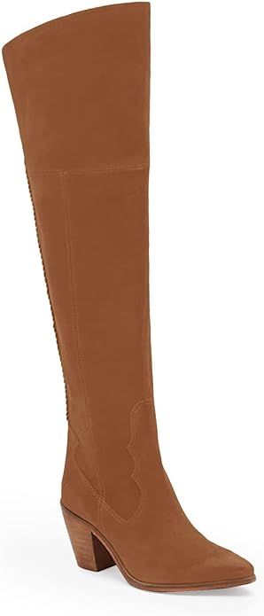 Rilista Womens Cowboy Knee High Boots Chunky Block Heel Pointed Toe Over The Knee Long Cowgirl Bo... | Amazon (US)
