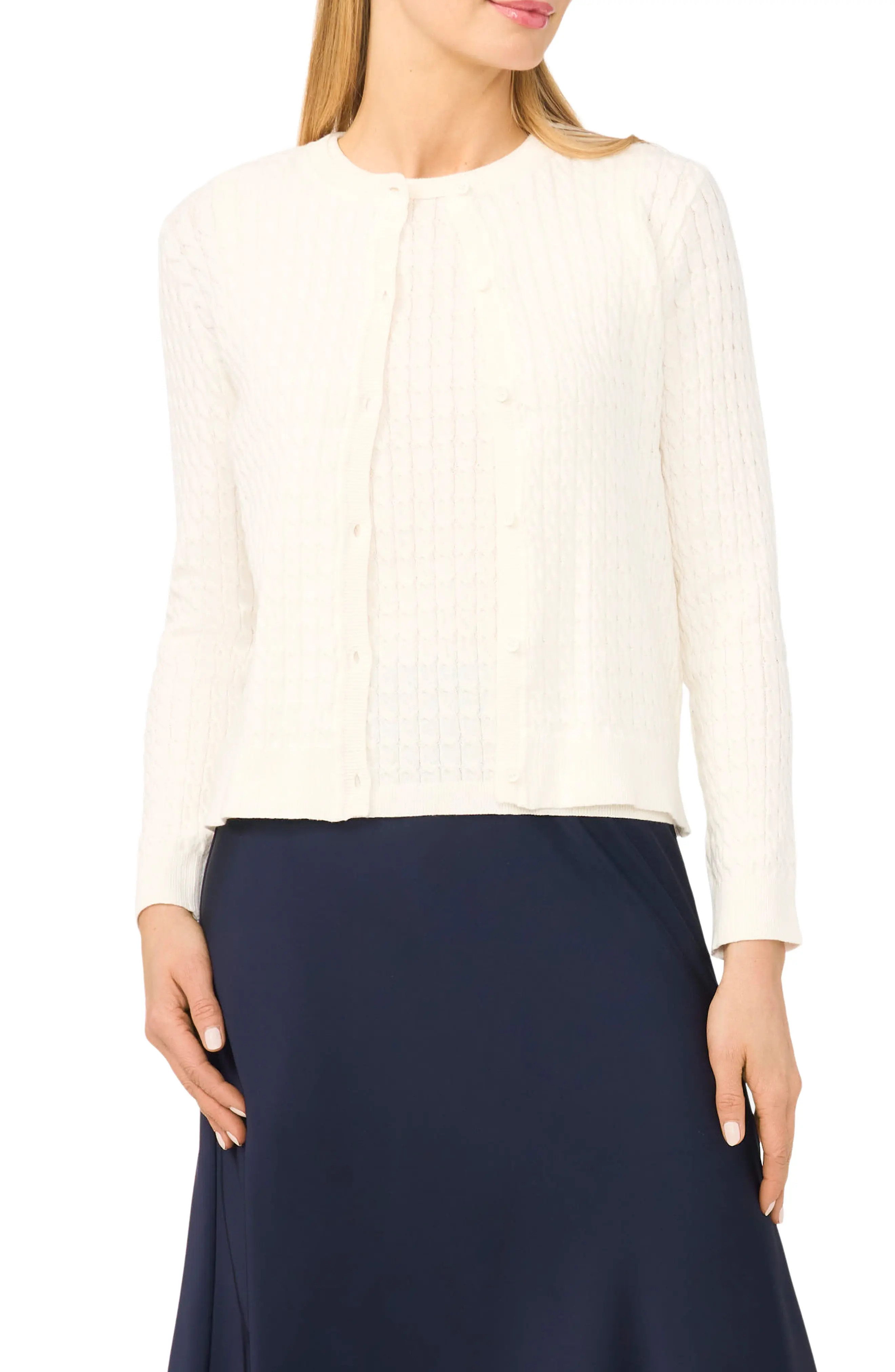 Cable Stitch Cotton Cardigan (Women) | Nordstrom | Nordstrom