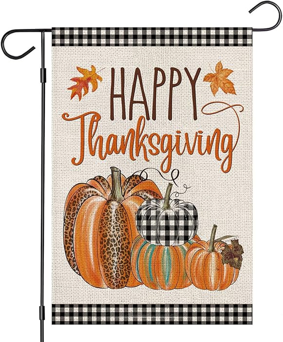 Happy Thanksgiving Fall Garden Flags for Outdoor,12x18 Double Sided,Harvest Buffalo Plaid Pumpkin... | Amazon (US)