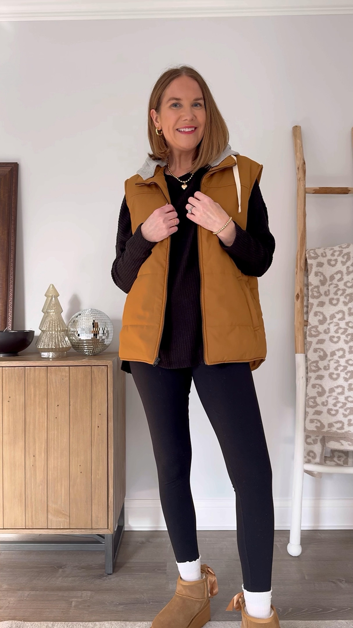 This fast has been a top seller for  TWO years! It’s restocked and marked down from $30 to under $18! It’s fully fleece lined with a removable fleece hood. I can wear a small or a medium, depending on how I want it to fit. Wearing a small in the green and black, and a medium in the mustard color. 
#walmartfashion #affordablefashion #borrowedfromtheboys 

Layered winter outfit, puffer vest outfit, classic style, timeless style, mom outfit, comfy style, easy outfit idea, casual winter outfit 



#LTKSaleAlert #LTKOver40 #LTKWatchNow