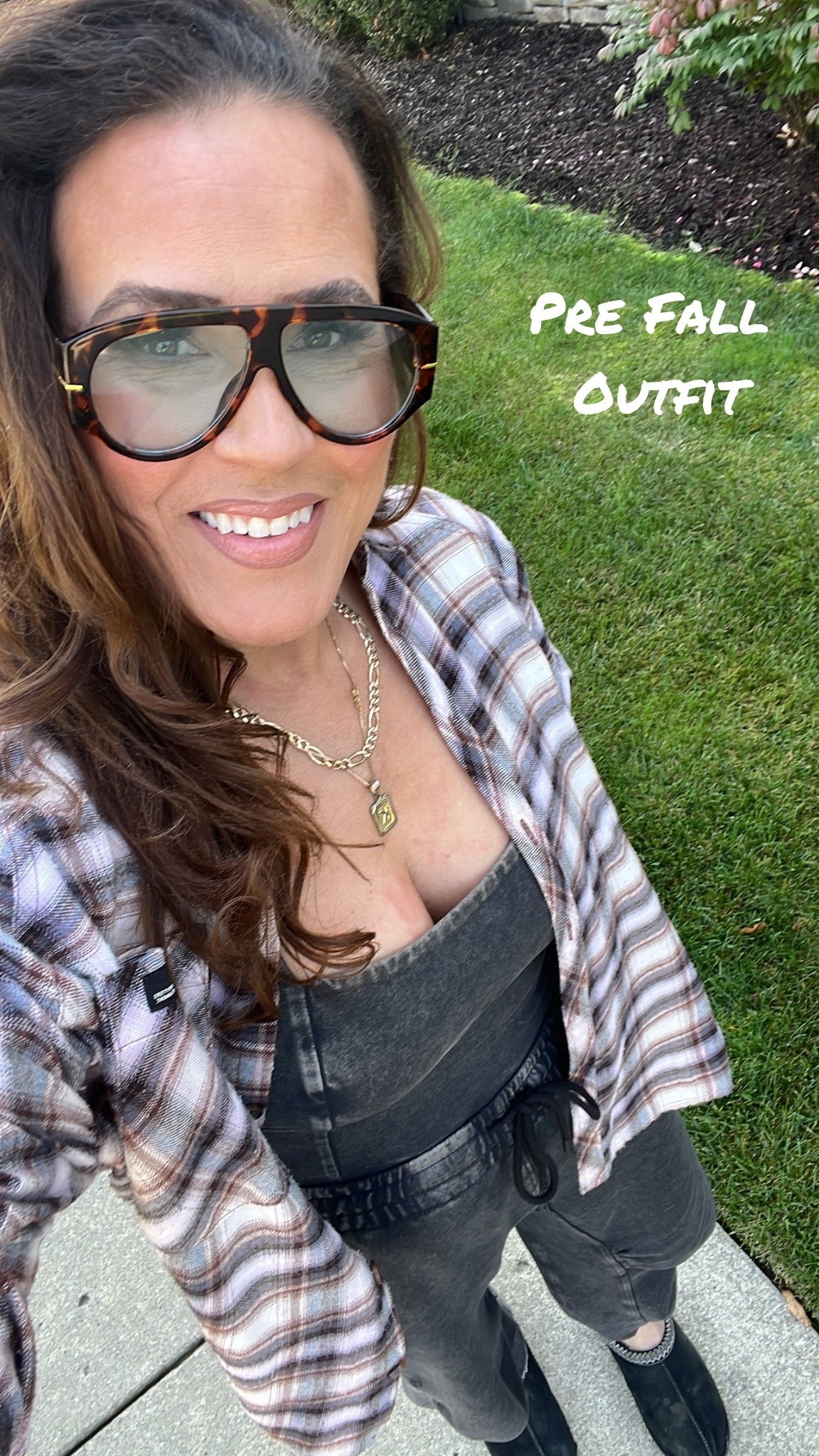 Fall fashion is my favorite and this jumpsuit is the perfect pre Fall transition outfit! Layering is great with a plaid and slides or UGG slippers, Fall accessories, Fall outfit #LaidbackLuxeLife

Jumpsuit: M
Plaid shirt: S (linked similar ones)
UGG slippers: Run TTS

Hey Beautiful! Feel free to comment on this post if you have any questions! 🫶🏽

Follow me for more fashion finds, beauty faves, lifestyle, home decor, sales and more! So glad you’re here!! XO, Karma

#LTKStyleTip #LTKSeasonal