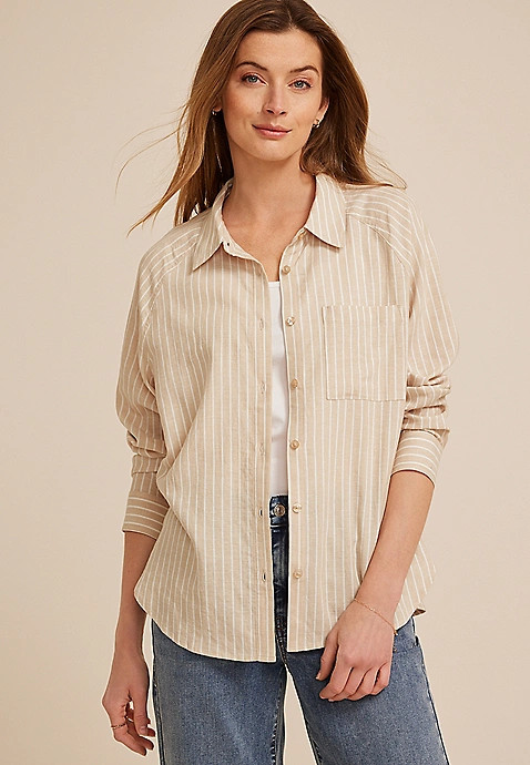 Striped Button Down Shirt | Maurices