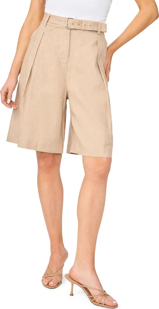 Halogen\u00ae Belted Pleated Longer Length Shorts | Nordstrom | Nordstrom