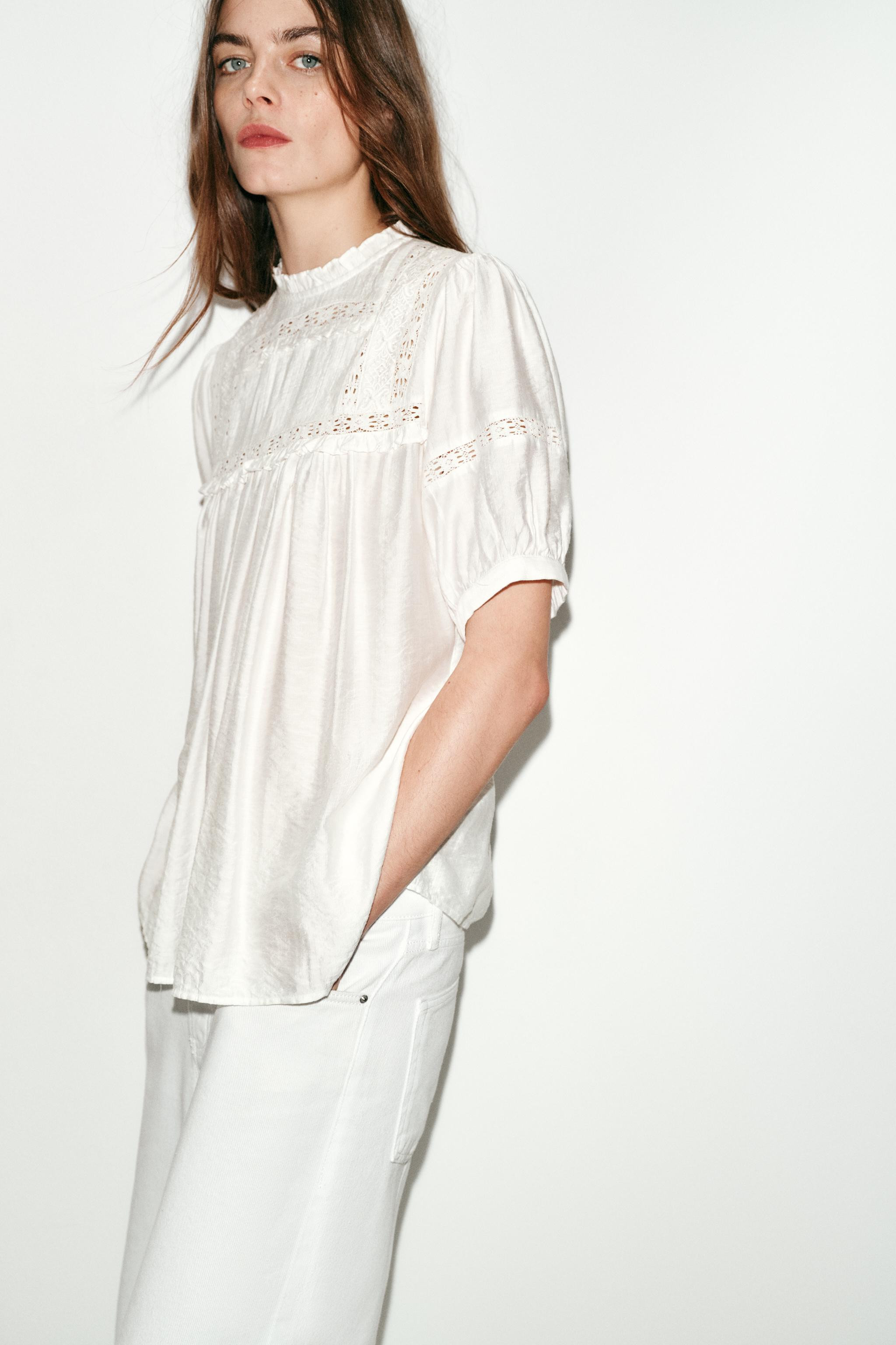 ROMANTIC PUFF SLEEVE BLOUSE | Zara US