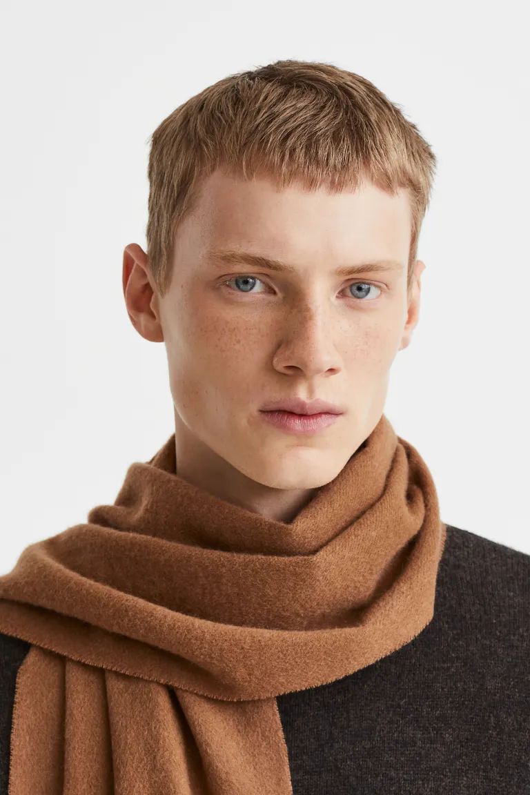 Cashmere scarf - Dark beige - Men | H&M GB | H&M (UK, MY, IN, SG, PH, TW, HK)