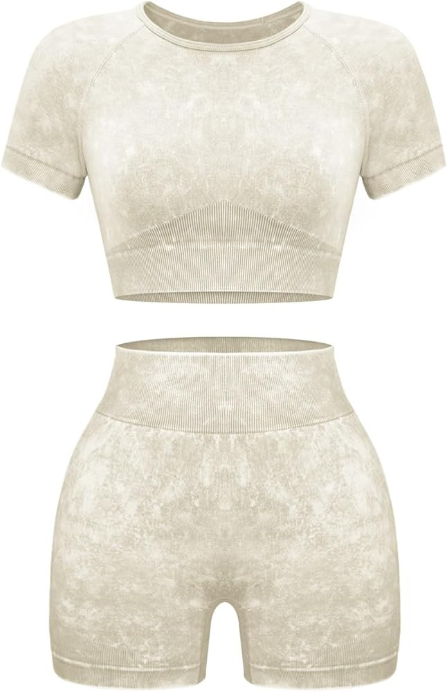 OLCHEE Women’s Workout Set 2 Piece Tracksuit - Seamless High Waist Leggings and Crop Top Yoga A... | Amazon (CA)