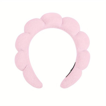 BLSCODE Sponge Spa Headband for Washing Face Terry Cloth Bubble Soft Hair Band Non-Slip Puffy Head Band for Women Girls Cute Headwear Accessories Skincare Makeup Removal Shower Pink | Walmart (US)