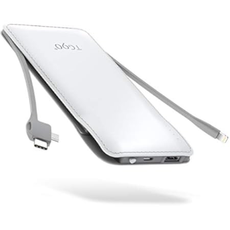 10000mAh Q Portable Charger, Ultra Slim USB C Power Bank, 4 Output Dual Input External Battery Pa... | Amazon (US)