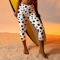 Polka Dot Capri Leggings High Waisted Yoga Pants, Workout Activewear | Etsy (US)