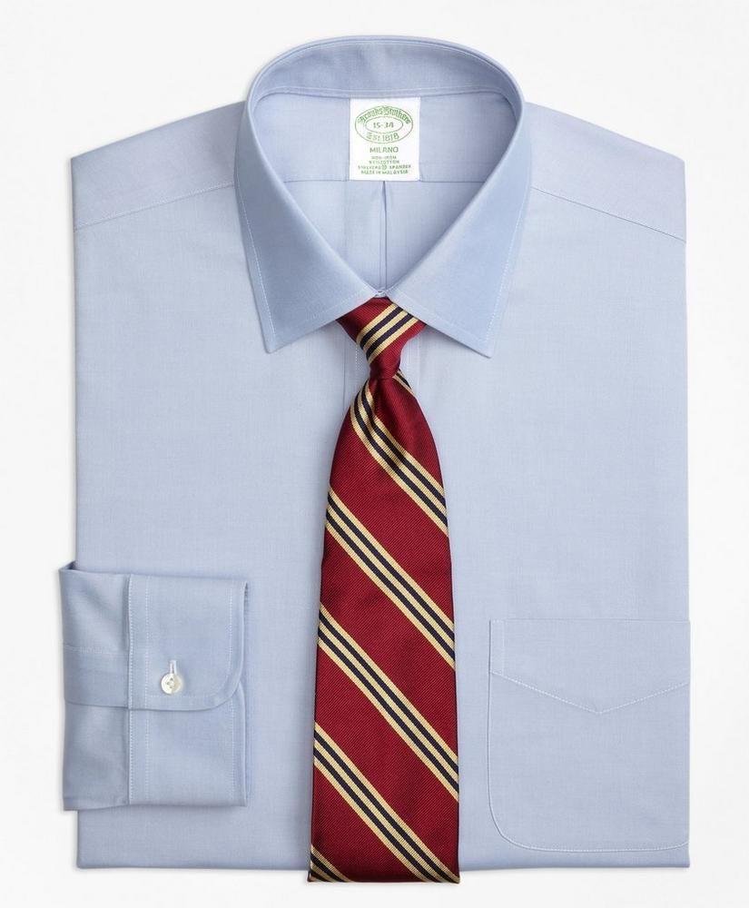 Stretch Milano Slim-Fit Dress Shirt, Non-Iron Pinpoint Spread Collar | Brooks Brothers