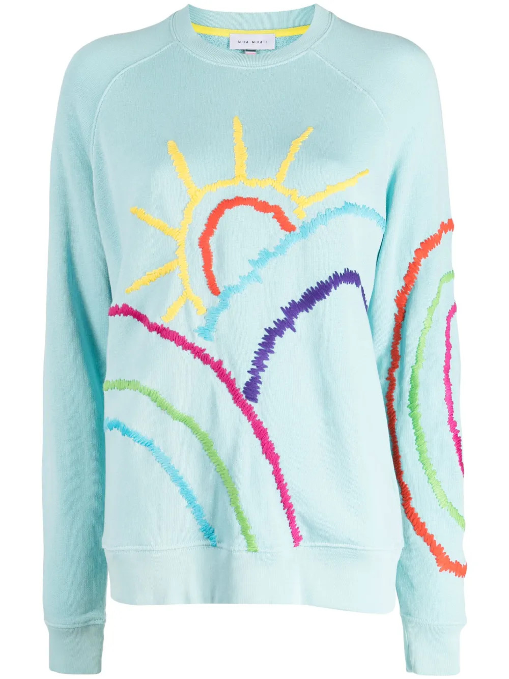Mira Mikati sunrise-embroidered organic-cotton Sweatshirt - Farfetch | Farfetch Global