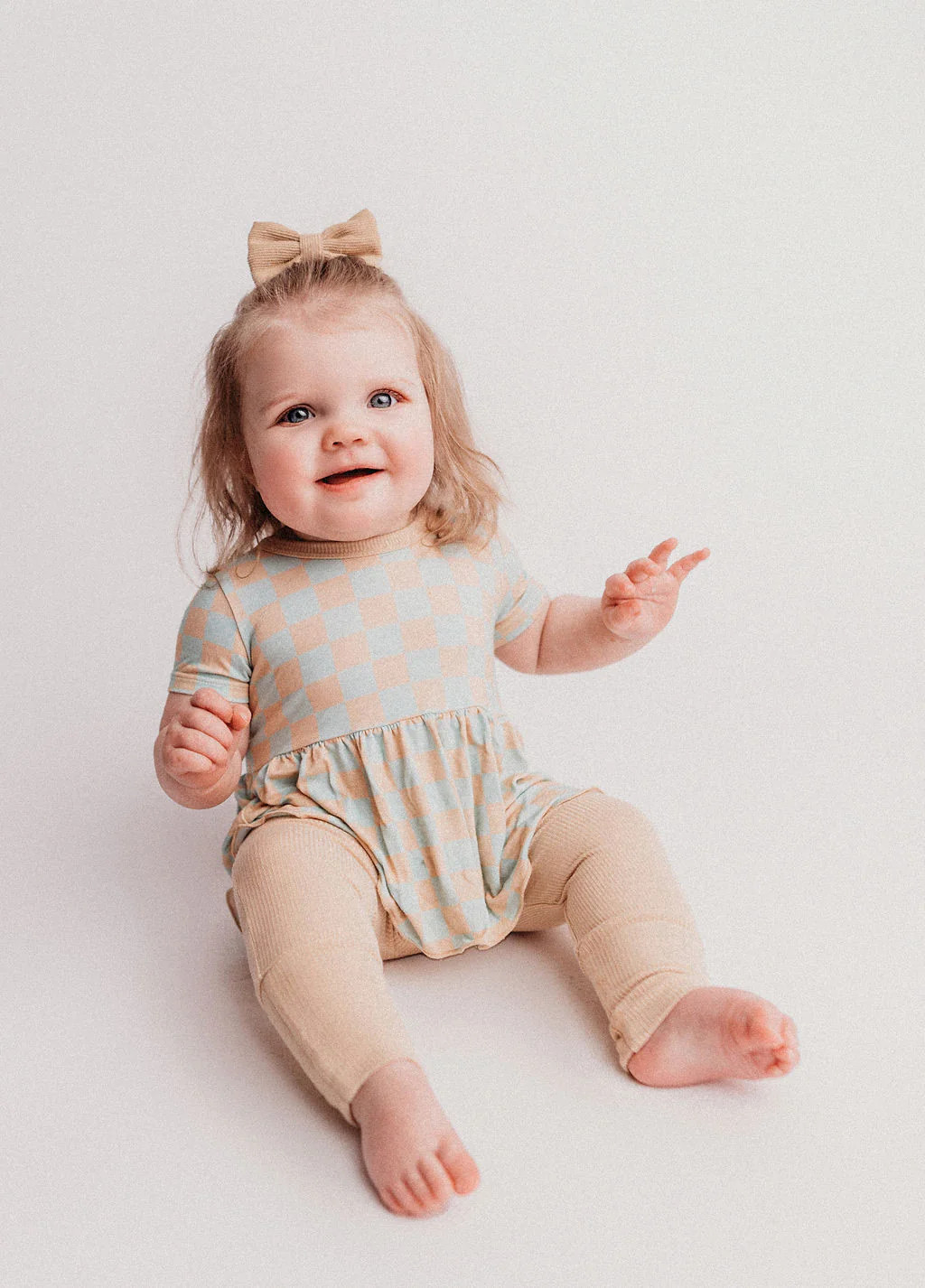 Switch-A-Roo™ Reversible Opening Twirl Romper in Check It | Ready Set Romper ®