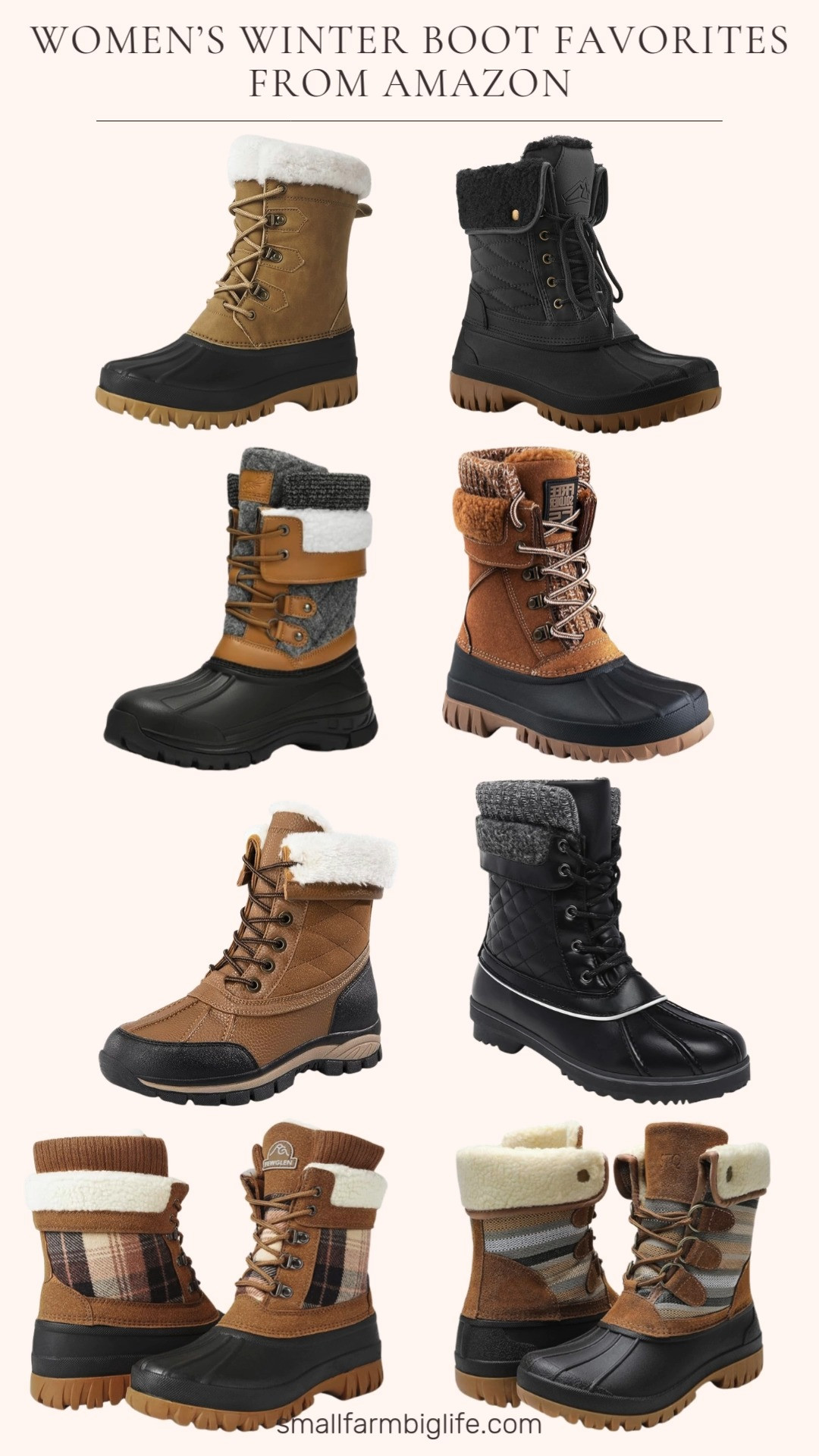 Women’s winter boot favorites from Amazon ❄️👢 Warm, cozy, and comfy styles you’ll actually want to wear. Think waterproof, lined snow boots in classic black and tan for cold days and winter weather. 

 #LTKSeasonal #LTKOver40 #LTKFindsUnder50