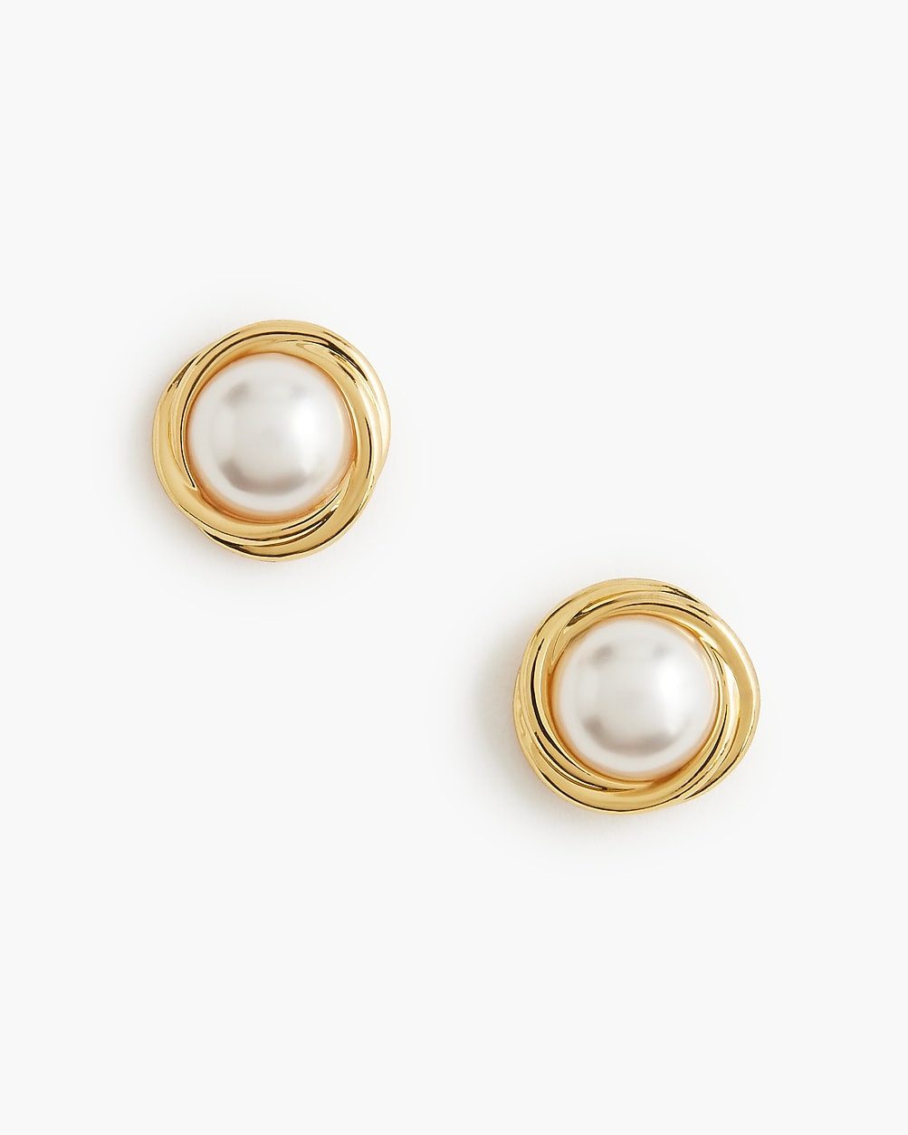 Gold basket-pearl studs | J.Crew Factory