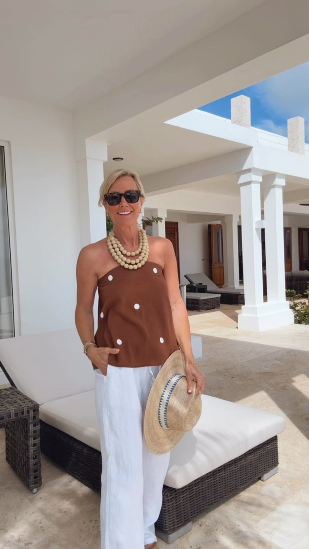 Breezy, effortless vacation look 

Pants: xs
Top: small 

#LTKootd #LTKTravel #LTKOver40