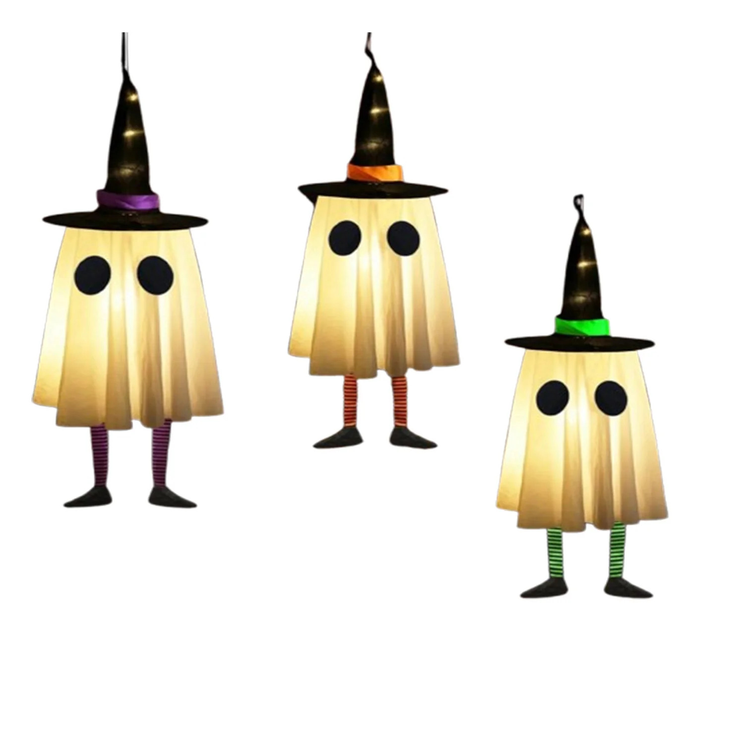 3Pcs Halloween Party Decorations Lights, Set of 3 Hanging Witch Hat Light Decor, Outdoor Ghost Decor for Yard Porch Tree Window,AA Batteries Not Inclu | Wayfair North America