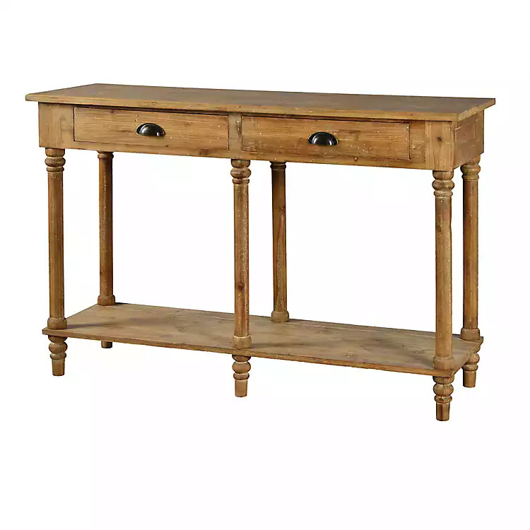 Natural Wooden 2-Drawer Console Table | Kirkland's Home