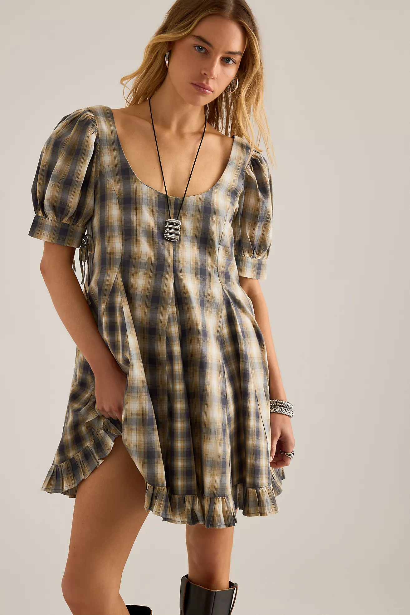 Damson Madder Sabrina Check Mini Dress | Anthropologie (UK)