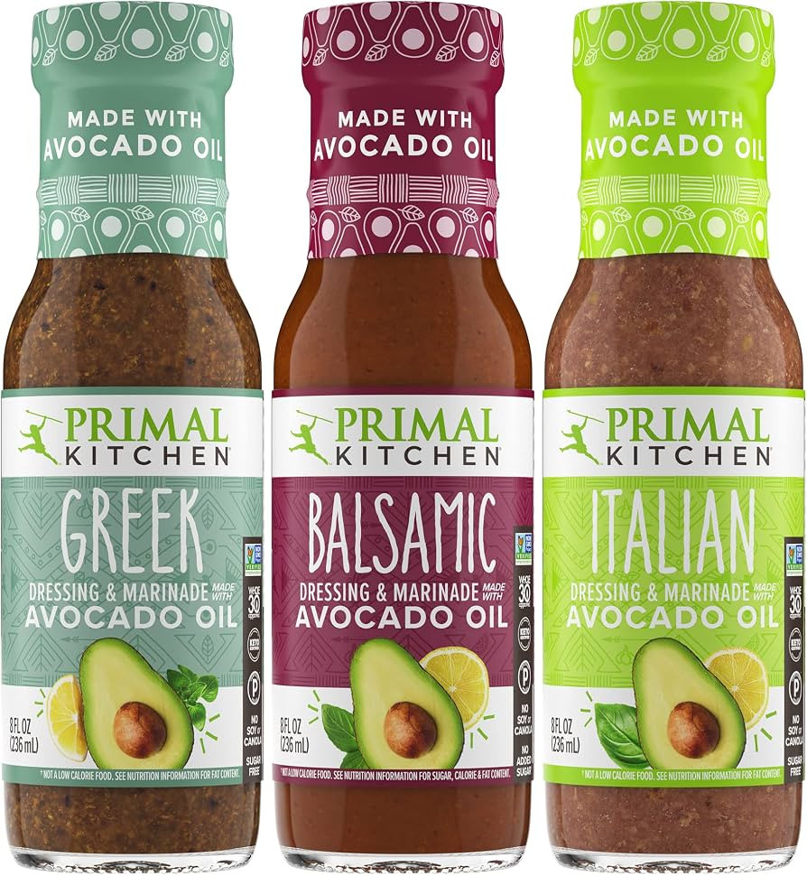 Primal Kitchen Greek, Balsamic, and Italian Salad Dressing & Marinade made with Avocado Oil Varie... | Amazon (US)