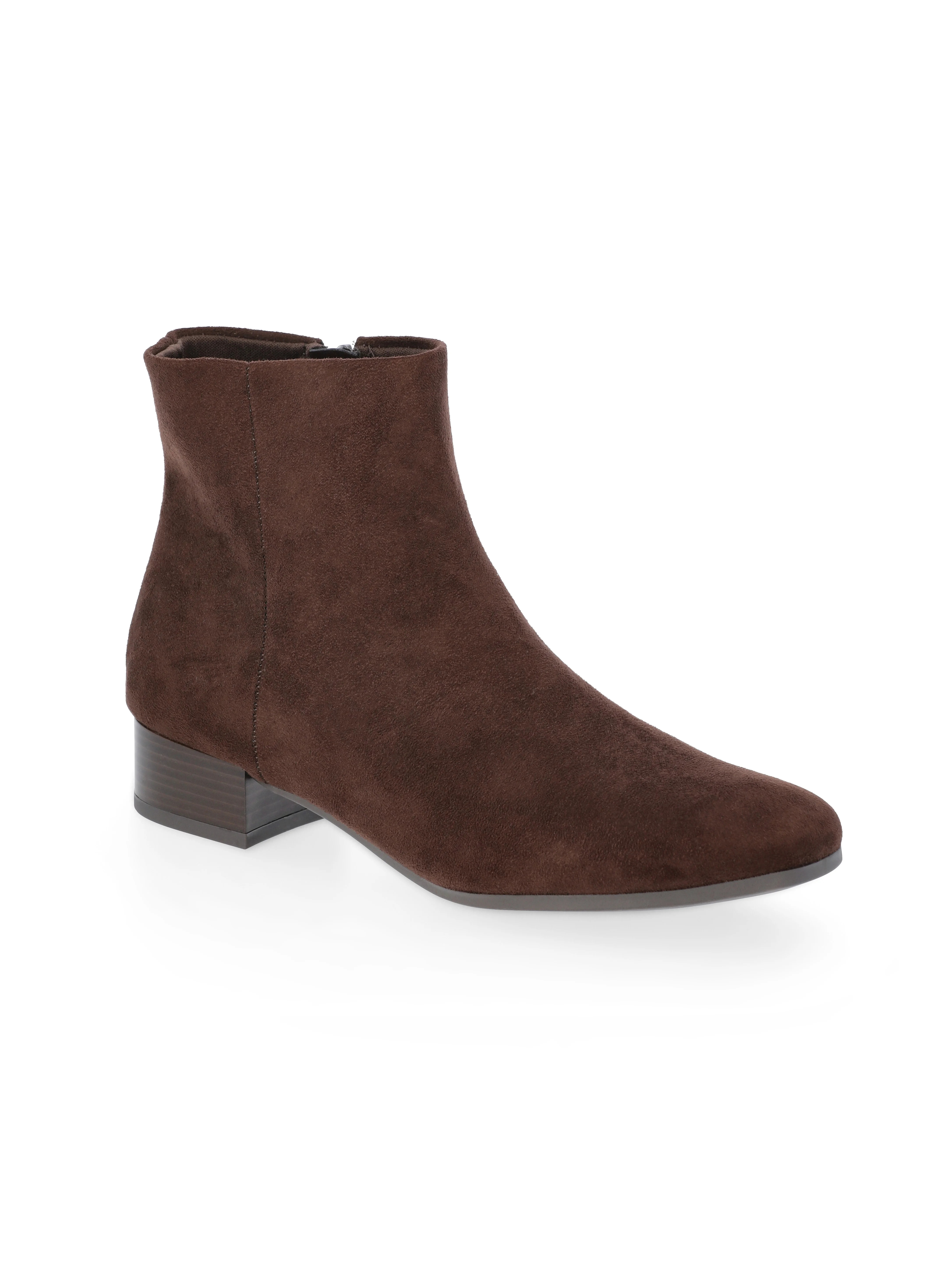 Time and Tru Women's Faux Suede Ankle Boots, Wide Width Available | Walmart (US)