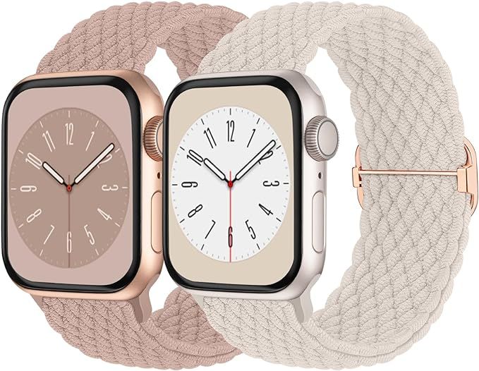 Braided Solo Loop Compatible with Apple Watch Band 38mm 40mm 41mm 42mm 44mm 45mm 49mm Women Men, ... | Amazon (US)