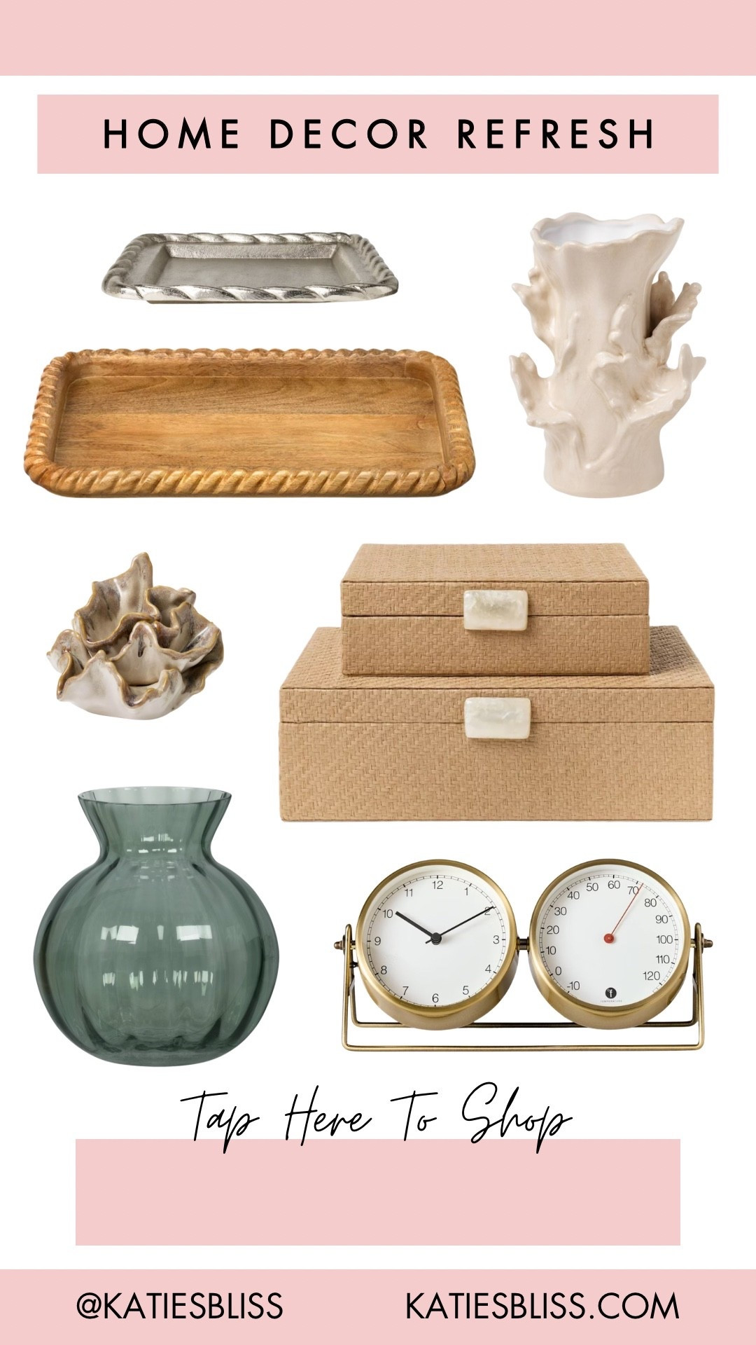 Home decor refresh ✨

Target. Home finds. Decor. Vase. Clock. Basket. Tray. 



#LTKFindsUnder50 #LTKHome #LTKFindsUnder100