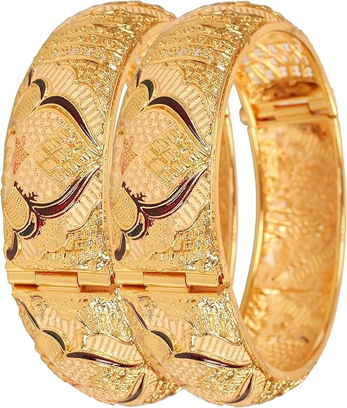 Touchstone Indian Bollywood Finely Hand Engraved Peeled Metal Pretty Mesh Work Jaipur Meenakari E... | Amazon (US)