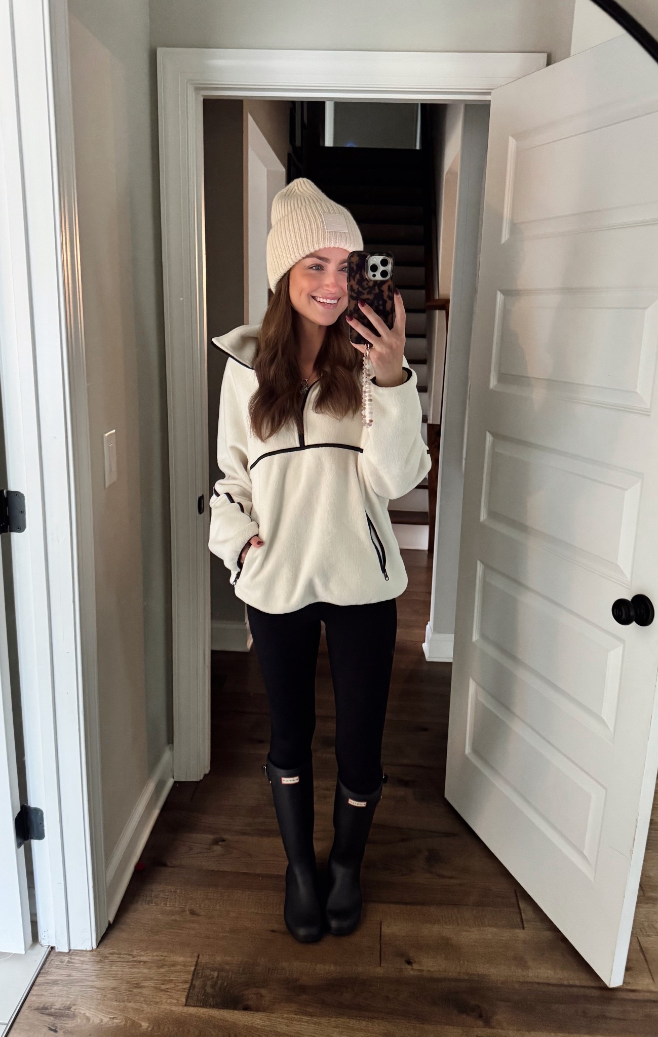 Xs in fleece pullover 