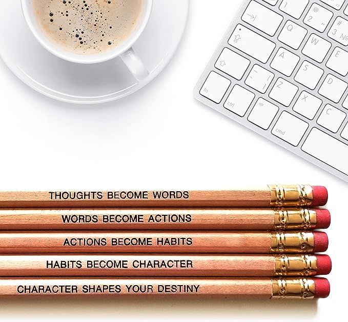 Gandhi Quote - Inspirational Pencils Engraved With Funny And Motivational Sayings For School And ... | Amazon (US)