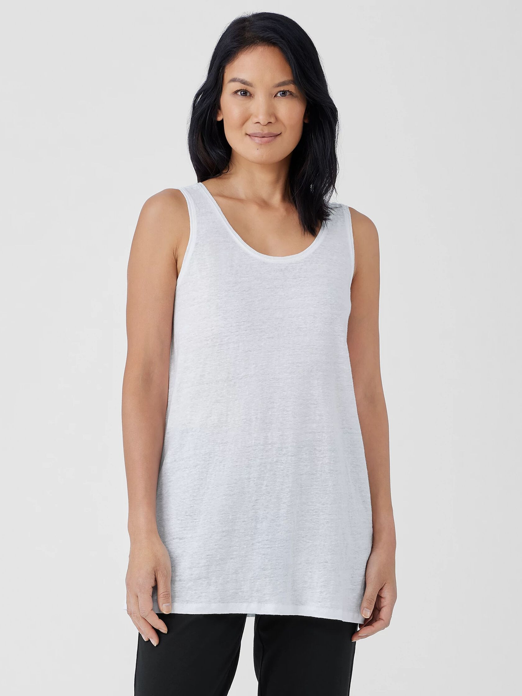 Organic Linen Jersey Long Tank | Eileen Fisher