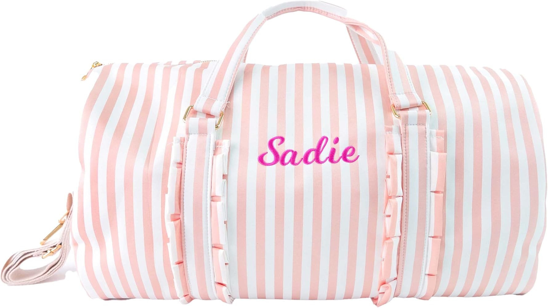 MT WORLD Kids Overnight Bag Personalized Small Travel Duffle Bag for Girls Pink Striped Dance Bag... | Amazon (US)