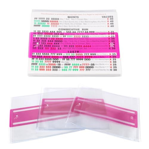 Mahjong Card Sleeve Positioning Set (Includes 4Pcs Mahjong Card Sleeve and 4Pcs Line Finder), Use together to Protect Your Mah jong Cards and Quickly Identify Winning Combinations During Gameplay,Pink | Amazon (US)
